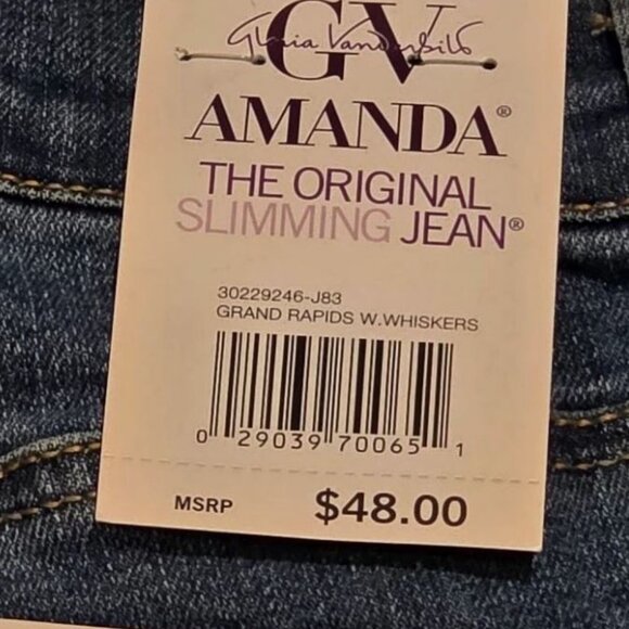 Women's Gloria Vanderbilt Amanda Classic Jeans Color: Grand Rapids Size: 4 SHORT - Picture 4 of 4
